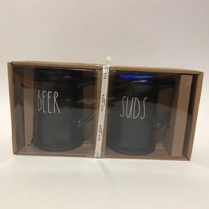 Rae Dunn beer and suds mug set